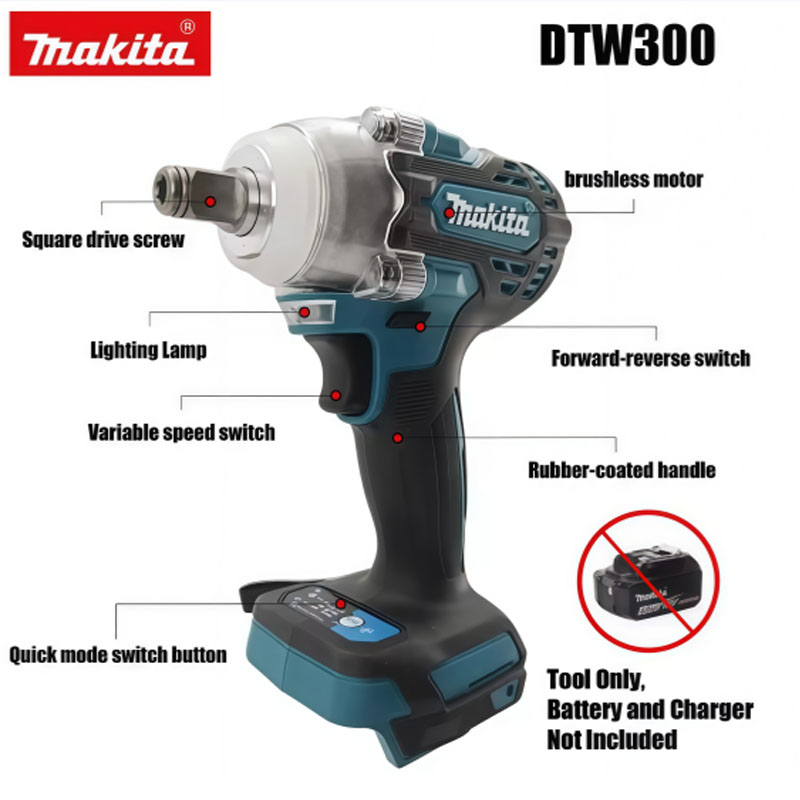 Makita Drill Dtw300 - Makita DTW300 18V Bezszczotkowy Bezprzewodowy Klucz